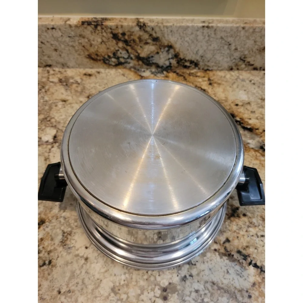 Royal Prestige Stock Pot W/Lid Steamer Bowl And Egg Poacher 7 Ply Titanium USA